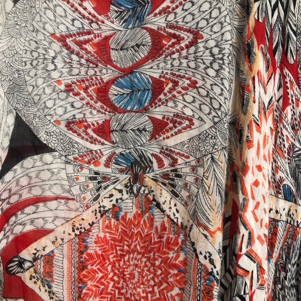 Soft surroundings Boho Aztec one size rayon poncho spring festival cottagecore - Picture 10 of 11